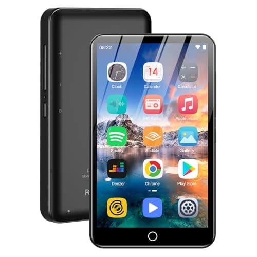 80G Spotify Player MP3 Player con Bluetooth, ZAQE MP4 Player con Amazon Musik, Audible, Deezer, Hi-Fi 4 Pulgadas Pantalla táctil Reproductor de música con Wi-Fi, hasta 1TB (Negro)