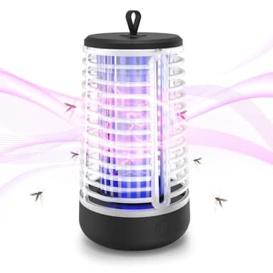 Lámpara Antimosquitos Eléctrico, 20W 2000V Recargable Matar, Exterior lampara Antimosquitos Anti Mosquitos Control de Plagas para Patio Trasero Camping, Repelente de Insectos Interior