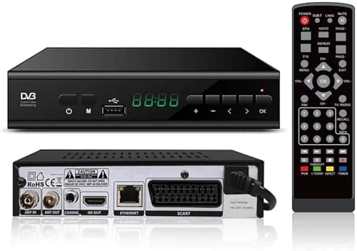 Decodificador TDT HD 2024,Sintonizador TDT HD,Receptor TDT HD,Decodificador DVB-T2,HD 1080P H265 HEVC Principal 10 bit,Soporta ETHERNET/USB WiFi/Proyector/Dolby/PVR/Funciones Multimedia
