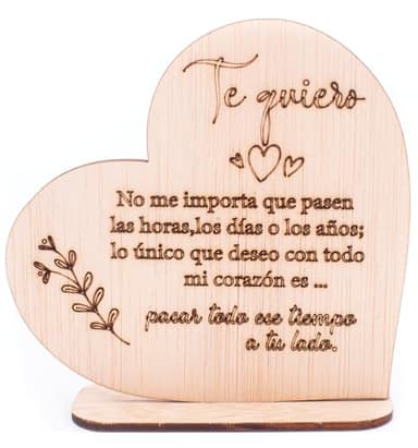 Olesea Tarjetas Felicitacion San Valentin madera. Cartas amor para mi novio novia.Regalos aniversario pareja tortolitos postal hombre mujer (Parejas)