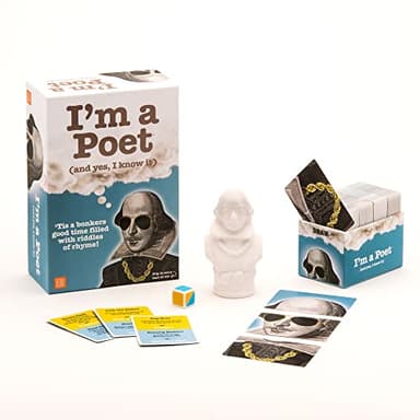 I'm a Poet, The Funny Riddle Resolving Game, Adivina la frase que rima, juego de cartas para noche de juegos familiares y grupos grandes, 3 jugadores a partir de 12 años
