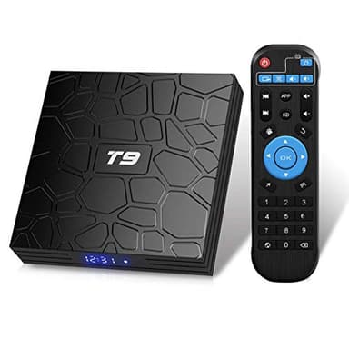 Android 9.0 TV Box, T9 Android Box 4GB RAM 32GB ROM RK3318 Quad Core 2.4GHz/5.0Ghz WiFi Bluetooth4.0 H.265 3D Ultra HD 4K TV Box