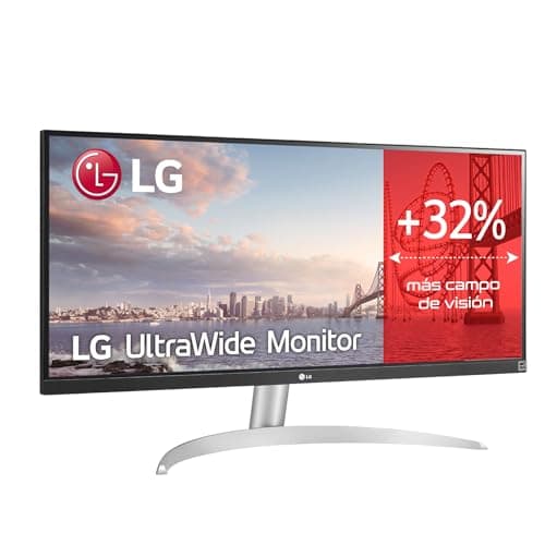 LG 29WQ600-W - Monitor UltraWide Ultrapanorámico 29 pulgadas, 21:9, Panel IPS: 2560x1080, 300cd/m², 1000:1, sRGB 99%, HDMIx1, DPx1, Altavoces Estéreo 7W con Tecnología MaxxAudio, Color Blanco