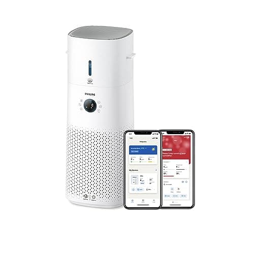 Philips Purificador de aire y humidificador 2 en 1 Serie 3000, 131 m2, filtro NanoProtect HEPA y carbón activo que elimina el 99,97% de todas las partículas invisibles, Blanco (AC3737/10)