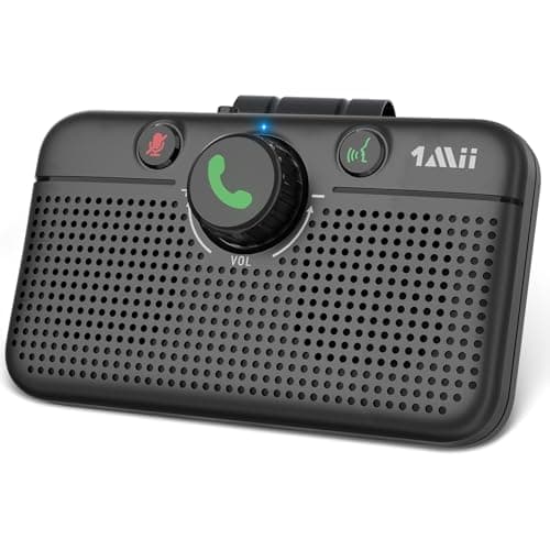 1Mii Manos Libres para Coche Bluetooth 5.3 con Siri y Google Assistant, Kit de Altavoz de 3W Inalámbrico para Llamadas, GPS, Conexión Dual Automática