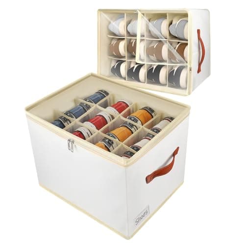 2 Piezas Caja para zapatos, organizador de zapatos para el armario, ahorro de espacio zapatos bin con tapas transparentes, apilable, plegable zapato estante del gabinete Cubby para armario