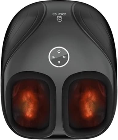 COMFIER masajeador de pies, Shiatsu Masajeador de pies con calor, amasamiento compresión de rodadura para la calentador de pies, regalos para mujer hombre