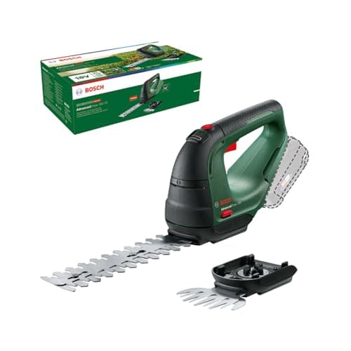 Bosch Home and Garden 0600857001 Bosch AdvancedShear 18V-10, Sistema de 18V, cortan hasta 85 m² por Ciclo de batería, con Cuchillas cortacésped y Cortasetos, en Caja