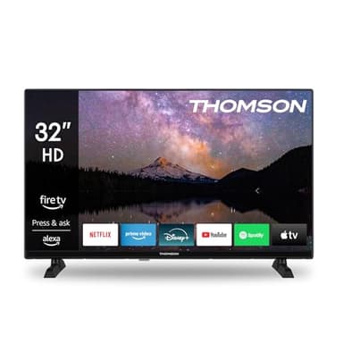 THOMSON 32 Pulgadas HD LED Fire TV (Control de Voz de Alexa, compatibilidad con AirPlay, sintonizador Triple, Bluetooth, HDMI, Puertos USB, AV IN y Ci+)