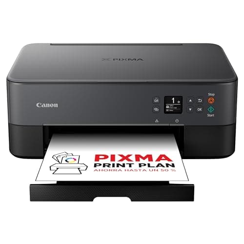 Canon Pixma TS5350i Impresora Multifunción 3 en 1, Sistema de Inyección de Tinta, Impresión, Escaneo y Copia, WiFi, Pixma Print Plant, Control Estado, Cartuchos Fine,Bandeja Posterior, Negro