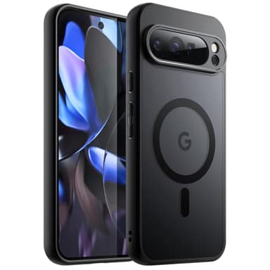 JETech Funda Magnética para Google Pixel 9 Pro XL 2024, Compatible con MagSafe, Carcasa Antigolpes Translúcida Mate Respaldo (Negro)