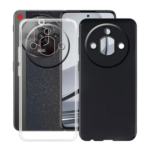 HGJTFANY Funda para ZTE Nubia Focus Pro 5G (6.72 Pulgadas), Negro + Transparente Silicona Case, Ultrafina Suave TPU Bumper Caso Antichoque Anti Rasguño Protectora Carcasa para ZTE Nubia Focus Pro 5G