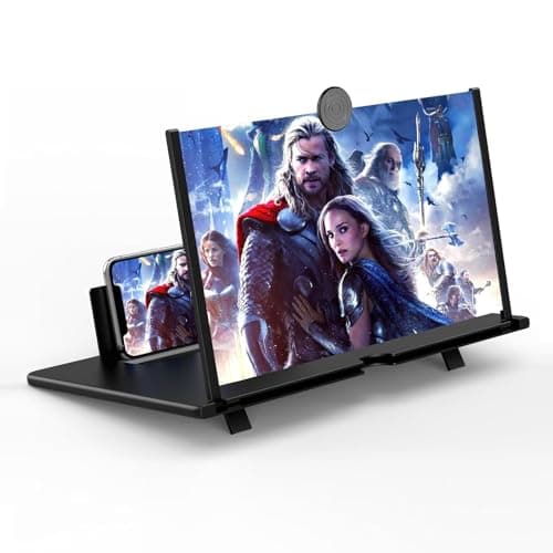 SagTuol Amplificador de Pantalla para movil, Lupa para móvil 16 Pulgadas, 3D HD Amplificador Pantalla movil para Ver películas y vídeos para Todos los Smartphones (Negro)