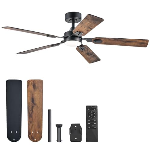 VONLUCE Ventilador de Techo con Luz | Mando a Distancia | 5 Aspas 132 de Diámetro | 6 Velocidades | Ultra Silencioso | Función Verano-Invierno | Temporizador | Luces LED con 3 Colores