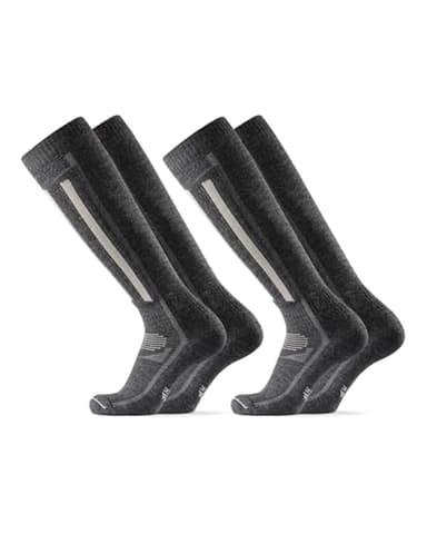 DANISH ENDURANCE Calcetines de Esquí Térmicos de Lana Merino, 2 pack, Gris, 39-42