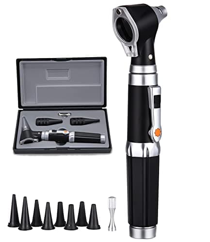Fiabgum Otoscopio, Otoscopio Kit, Mini Otoscopio, Otoscope, Otoscopio Con Lámpara, 3 Magnificaciones Con Caja De Plástico Duro, Para Adultos Niños Anciano y Mascotas. regalo del dia del padre.