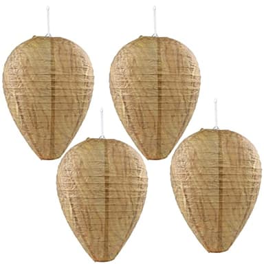 Nido de Avispas Señuelo 4pcs Nido Falso de Avispas Nido de Avispa Repelente de Avispas Repelente de Avispas para Colgar Disuasor Avispas Linterna de Avispa Nido de Avispas para Casa Jardín Exterior