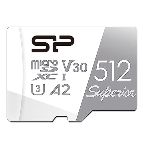 Silicon Power 512GB Superior Micro SDXC UHS-I (U3), V30 4K A2, Compatible with GoPro Hero 9 High Speed MicroSD Card with Adapter