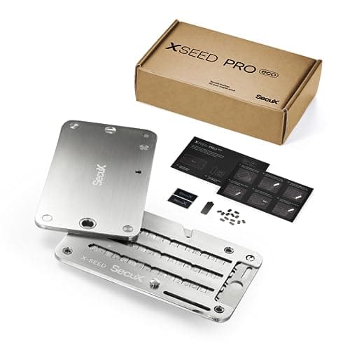 SecuX XSEED Pro Eco – Cartera Indestructible de Bitcoin para el Almacenamiento de Frases semilla criptográficas, con Placa de Acero, Compatible con Ledger y Otras Carteras de Hardware.