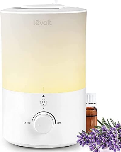 LEVOIT Top-Fill Humidificador Ultrasónico 3L de Aromas, Silencioso 28dB, Apto para Lavavajillas, Sueño con la Luz Nocturna, Apagado Automático, BPA FREE para Bebés y Plantas, Hogar, Color Blanco