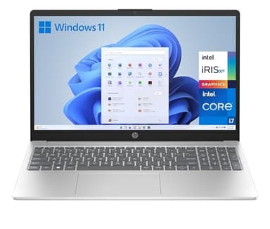 HP 15-fd0196ns - Ordenador portátil de 15.6" FHD (Intel Core i7-1355U, 16GB RAM, 1TB SSD, Intel Iris Xe Graphics, Windows 11) Plata y Azul - Teclado QWERTY Español