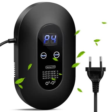 A3A ACADGQ Purificador de Aire Inicio Desodorizando Esterilizador de Ozono,Mini Generador de Ozono Esterilizador,Ionizador de Aire Desodorizador para Mascotas,Auto,Baños Negro
