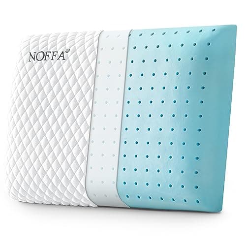 NOFFA Almohada Dura Gel Memory Foam Pillow 6cm, Niños Pequeños Almohada Boca Abajo, Almohada Baja de Espuma Viscoelástica, Travesseiro Almohada de Cama Estándar