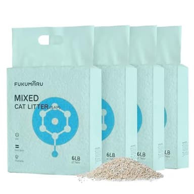 FUKUMARU Arena de Tofu para Gatos 10.8 kg, Arena aglomerante rápida para Gatos con Material superabsorbente, absorción instantánea, sin Polvo, bajo Rastro, Control de olores