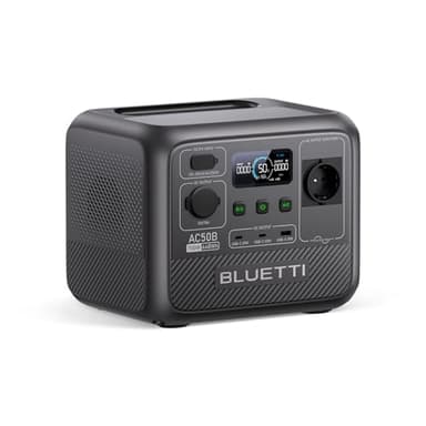 BLUETTI AC50B Generador Solar, Respaldo de Batería LiFePO4 de 448Wh, Salida de CA de 700W (Pico de 1000W), Salida PD USB-C de 65W, Generador para Camping, Emergencia, Viajes (panel solar opcional)