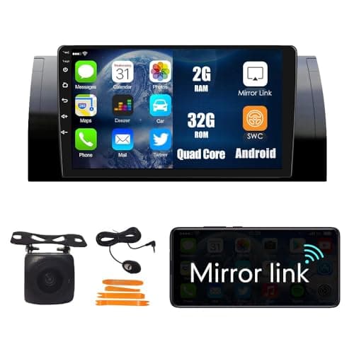 WOSTOKE Automática Android Navegación Estéreo GPS Radio Cámara de Marcha Atrás 9" IPS Pantalla Táctil Tabletas Pad Reproductor de Medios para BMW M5 E39 1995-2003 X5 E53 2000-2007 Quad Core 2G+32G