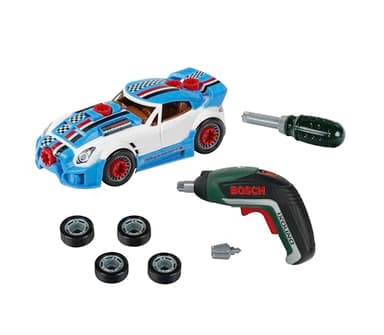 Theo Klein 8630 Set de tuneado, Coche Desmontable con Accesorios de tuneado, con Destornillador eléctrico a Pilas, Medidas del Embalaje 30 cm x 6.5 cm x 25 cm, Juguete para niños a Partir de 3 años