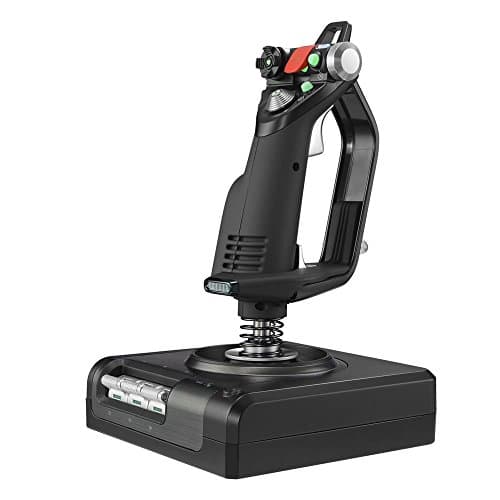 Logitech G Sistema Saitek X52 Pro Flight 3M con joystick de simulación y control de gas con piezas metálicas, pantalla LCD, doble suspensión, botones iluminados, 2 conexiones USB, color negro