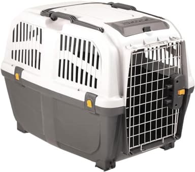 Transportín SKUDO-4 para perros y gatos - Puerta metálica - Homologado para los viajes - Transportín categoría IATA - Transportín mascotas - 68 x 48 x 51 cm