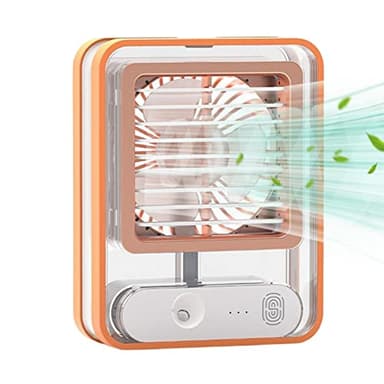 kasmole Escritorio pequeños y silenciosos | Aire Acondicionado portátil LED luz Nocturna - Ventilador Recargable USB para niñas con Estilo, Mujeres, Hombres, Interior y Exterior