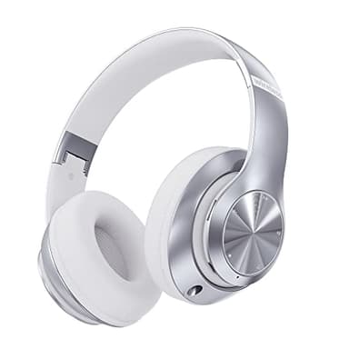 ZORIN 9S Cascos Inalambricos Bluetooth Diadema Plegables, 60H Horas de Reproducción Auriculares Estéreo HiFi con Micrófono, 6EQ Modos, Soporte Micro TF/FM, para PC/TV/Fones (Plata)