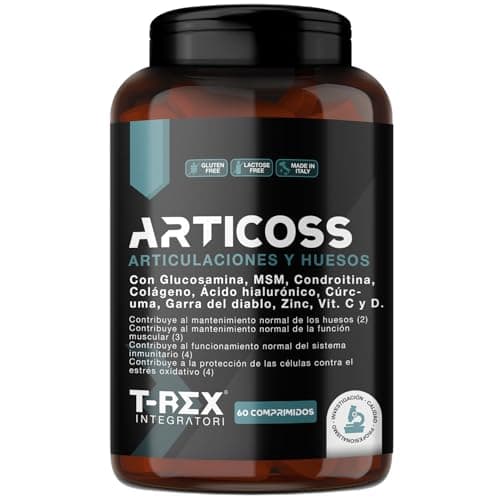 ARTICOSS Suplemento para Articulaciones, Huesos y Cartílagos con Glucosamina, Condroitina, MSM, Garra del Diablo, Vitamina C y D, Colágeno y Ácido Hialurónico. 60 comprimidos.