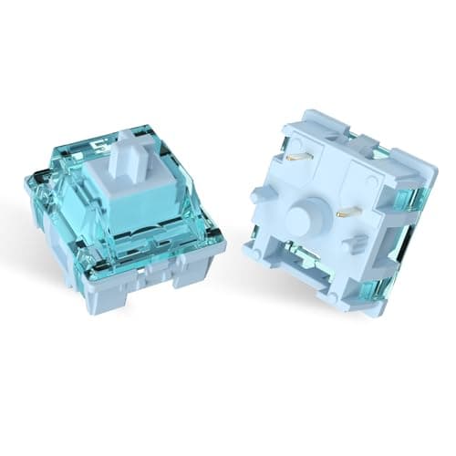 ELUTENG Mechanical Switches, 100 Piezas Juego de Interruptores Mecánicos para Teclado Mecánico MX, Pre Lubricados Interruptores de Teclado Mecánicos Tactile Switches para Teclado de Bricolaje (Azul)