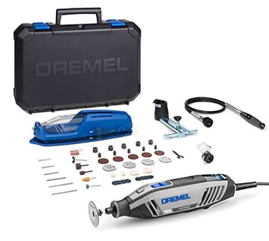 Dremel Herramienta rotativa de 175 W, kit de multiherramienta con 3 complementos y 45 accesorios, motor de 175 W con retroalimentación electrónica, velocidad variable de 5000 a 35000 rpm, Multicolor