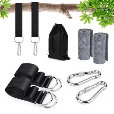 VFANDV Correas de Hamacas para Exteriores, Hamaca Correas de árbol Cinturón de Suspensión 150cm, Correas de Columpios de Árbol con Cojines de Protección de árboles para hamacas de Patio de Camping