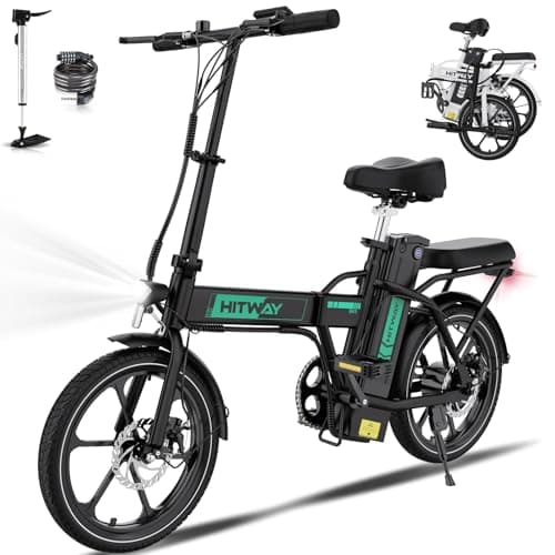 HITWAY BK5S Bicicleta eléctrica, ebike con Motor de 250W, batería de Litio de 36V 10,4Ah, 35-90KM, diseño de Bicicleta Plegable pedelec