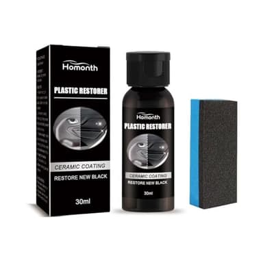 Restaurador de plástico de 30 ml, color negro, restaurador de coche, renovador líquido, restaurador de parachoques negro brillante