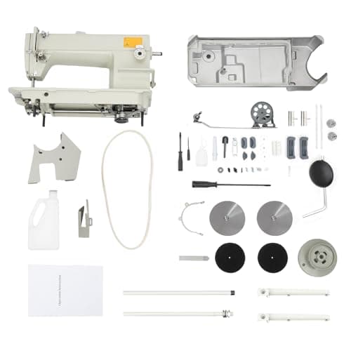 Máquina de coser | Máquina de bordado | Máquina de coser industrial para tejidos de grosor medio | 3000 puntadas/min | Gancho giratorio de doble hilo | Bajo nivel de ruido | Ideal para cuero, lona y