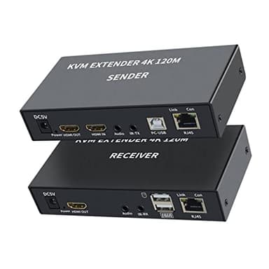 KVM EXTENDER 4K 120M RECEPTOR 4K HDMI KVM Extender über Cat5e/6 Ethernet-Kabel 120M HDMI USB Extender Video Audio Sender Empfänger Unterstützung Tastatur Maus