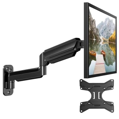 HUANUO Soporte de Pared para Monitor LCD LED de 24 a 35 Pulgadas, Soporte de Pared para TV con Brazo de Resorte de Gas Ajustable de Movimiento Completo, VESA 75/100/200 mm, Capacidad de Carga 3-12 kg