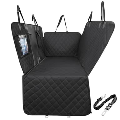 Gimars Funda Coche Perro, 157*137cm Impermeable y Antidesliante Funda Perro Coche, Protector Asiento Trasero Coche Manta Perros con Malla Visible, Cremallera Cubierta Frontal Extraíble para SUV Camión