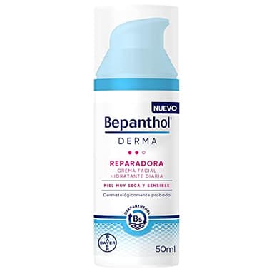 Bepanthol Derma Reparadora Crema Facial Hidratante De Día, Piel Muy Seca Y Sensible, 50 Mililitros