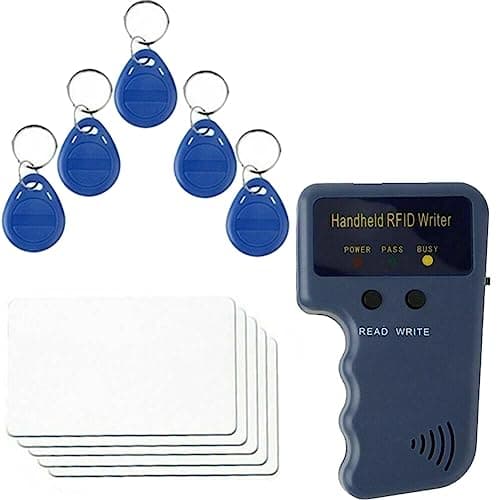 Lrtzizy 125KHz EM4100 RFID Copiadora Escritor Duplicador Programador Lector + T5577 EM4305 ID Regrabable Llaveros Etiquetas Tarjeta