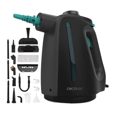 Cecotec Vaporeta Limpieza Hogar, Limpiadora de Vapor Tapicería Hydrosteam 1300 Rapid Max. 1350W, Calentamiento Rápido, Depósito 550ml, 16 Accesorios, 3 Bares Presión, Caudal 32g/min, Bloqueo Vapor