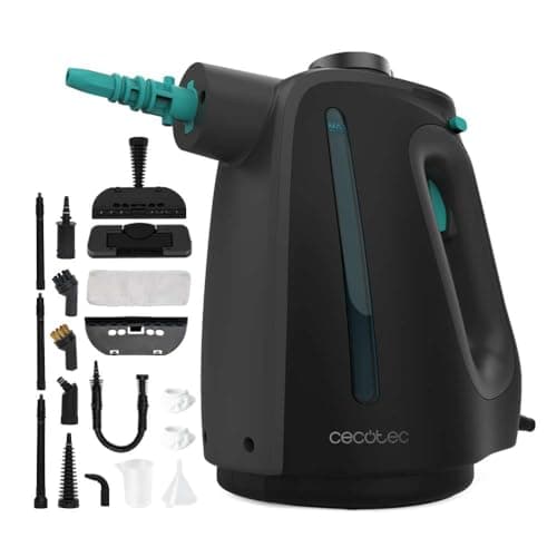 Cecotec Vaporeta Limpieza Hogar, Limpiadora de Vapor Tapicería Hydrosteam 1300 Rapid Max. 1350W, Calentamiento Rápido, Depósito 550ml, 16 Accesorios, 3 Bares Presión, Caudal 32g/min, Bloqueo Vapor