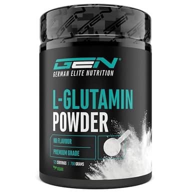 L-Glutamina en polvo - 750 g - Premium: L-Glutamina pura y ultrafina sin aditivos - Aminoácido L-Glutamina 100% micronizado - Neutro sin sabor - Altamente dosificado - Vegano